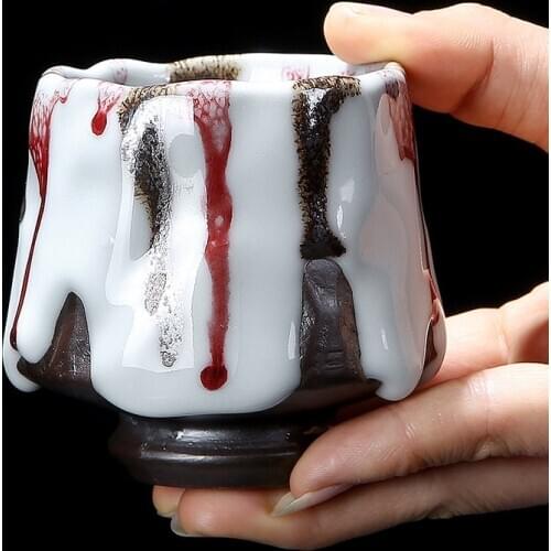 Chinese Taza Drink Tea Cup Business Supplies Retro Style Kitchen Dining Porcelain Bowls Small Ceramic Handmade Ceremonial Cups 1