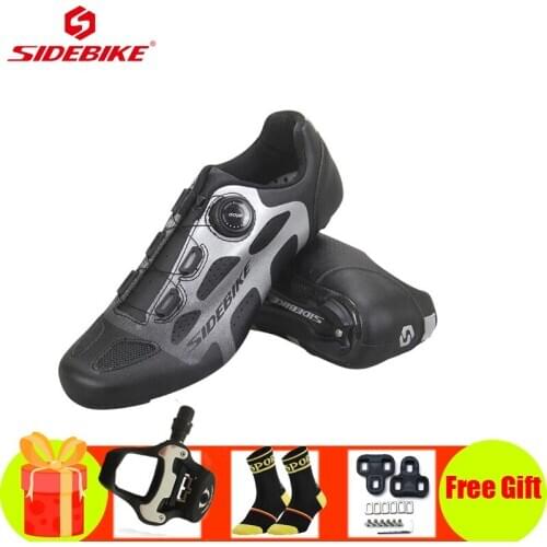 SIDEBIKE Carbon cycling shoes road self-locking breathable men women sapatilha ciclismo Athletic road riding bicycle sneakers