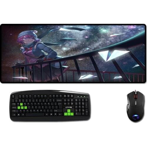 Mairuige The Night Girl Anime Girls Senjougahara Hitagi Monogatari Hot Anime Mousepad Overlock Edge Big Size and Gaming Pc Mats
