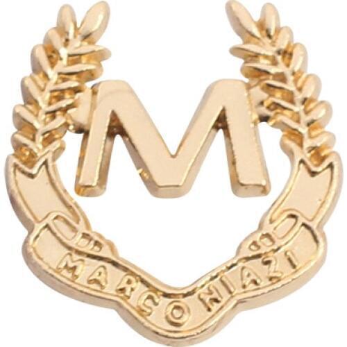 Gold Metal M Letter Wings Brooches Broches Badge Simple Men Suit Collar Lapel Pin Brooch Alloy Clothes Accessories