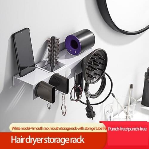 Wall-Mounted Storage Racks for Dyson Supersonic Hair Dryer Punch-Free Hair Dryer Holder Bathroom Storage Rack
