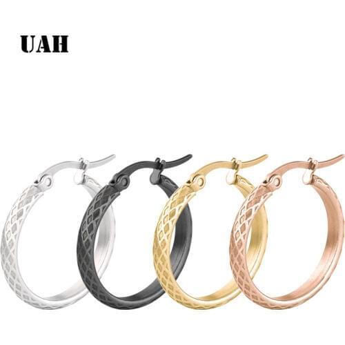 UAH 2019 new stainless steel jewelry earrings Gold color female fashion jewelry simple earrings small ear ring