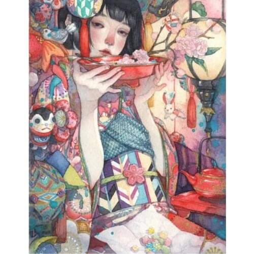 Full Square/Round Cartoon Girl Diamond Embroidery 5D DIY Diamond Painting Mosaic Home Decoration Gift