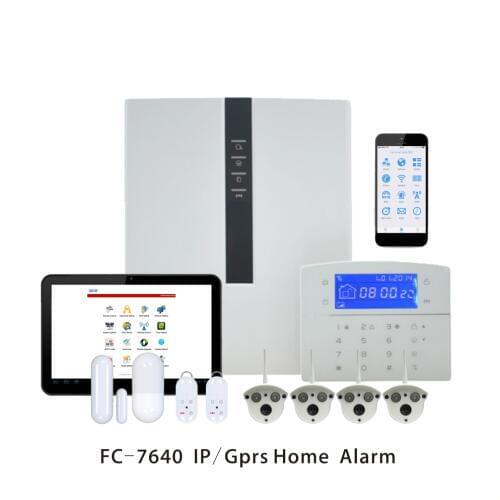 Focus industrial Wired Alarm FC-7640 ABS RJ45 Ethernet Smart Home Alarm TCP/IP GSM Security Alarm System With Outdoor bullet Cam