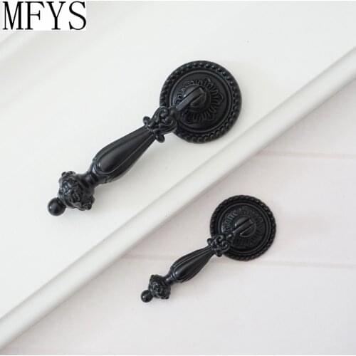 Drop Dresser Knobs Drawer Pull Handles Hanging Black Kitchen Cabinet Knobs Handle Pull Decorative Furniture Hardware