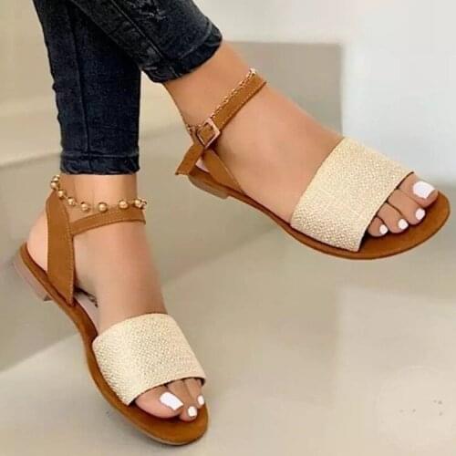 Summer Women Shoes Flat Sandals Ladies Fashion Roma Flat Peep Toe Slip-On Sandalias Casual Shoes Females Beach Flat Shoes