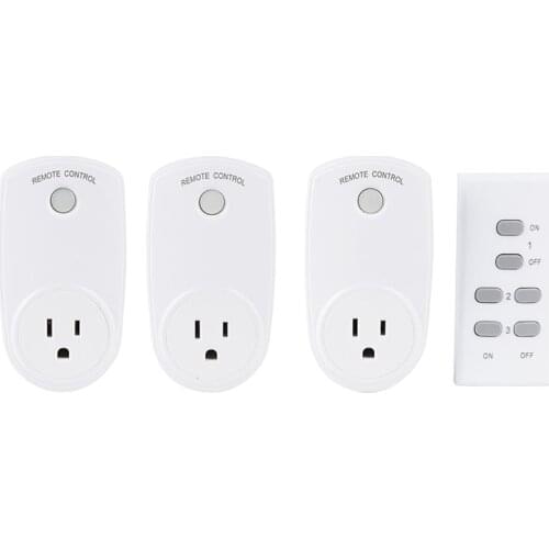 Smart Plug 433 mhz Remote Control Wireless Socket Programmable Electrical Connector US Standard (3 Plug +1 Remote)