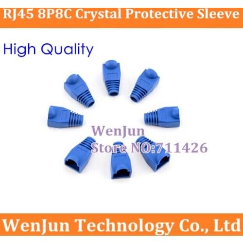 High Quality RJ45 Plug Cap Boot RJ 45 Ethernet Cable Protective Sleeve blue for Cat5 Cat5e Cat6 Network Connector