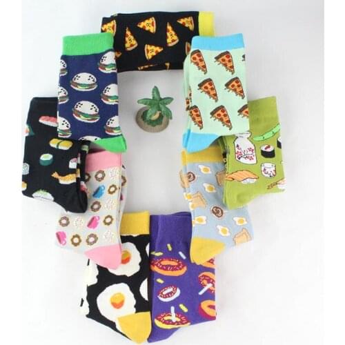 Funny Avocado Socks For Women, Funny Hamburg Socks, Cookies, Egg, Sushi, Harajuku, Sokken, Chussette