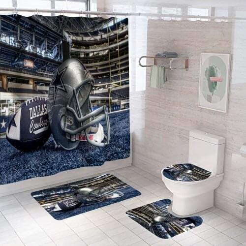 Baseball Rugby Volleyball Shower Curtain Boys Bathroom Curtain Frabic Waterprood Polyester Bath Curtain With Hooks Decor Home