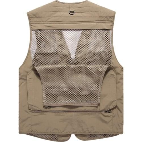 New Large Size Mens Multi Pocket Fishing Vest Outdoor Sport Climbing Trekking Travel Camping Tactical 4 Seasons Loose Waistcoat
