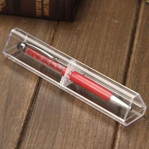 1pcs Fashion Plastic Transparent Triangle Pen Case Creative Simple Business Office Gift Box Pencil Case Stationery Box
