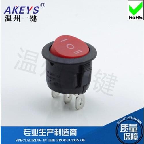 10pcs KCD1-105-3P3 gears Red cover three gears three feet Forward and reverse boiled egg juicer Open hole 20MM rocker switch