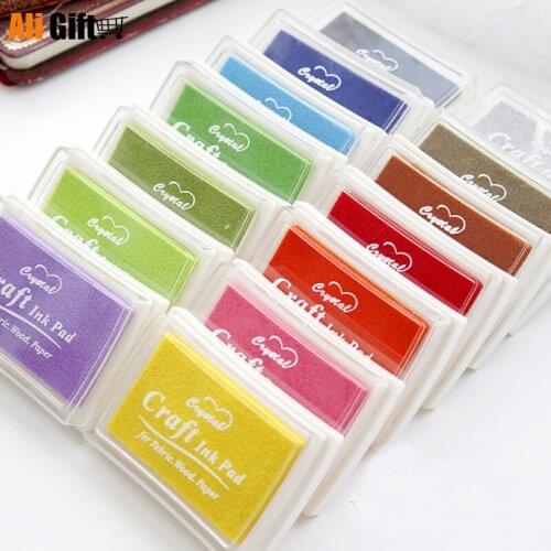 15pcs/lot color Big Size Inkpad Stamps Sealing DIY Scrapbooking Stamp Inkpad Decoration Vintage Crafts Color Ink Pad Colorful