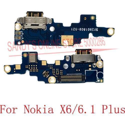 20 Pcs/Lot Good Quality For Nokia X6 2018 6.1 Plus TA-1099 Micro USB Charger Flex Cable USB Charging Port Board Connector