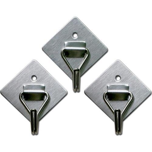 Towel Hook 3Pcs Stainless Steel Kitchen Bathroom Towel Door Hook Adhesive Sticker Wall Hanger Hat Bag Key Clothes Hook вешалки