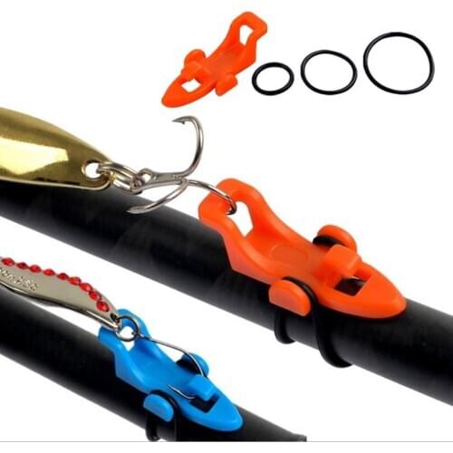 4Pcs/Set Fishing Hook Keeper Lure Bait Holder with 3 Rubber Rings for Fishing Rod Fishing Gear Fixed Bait