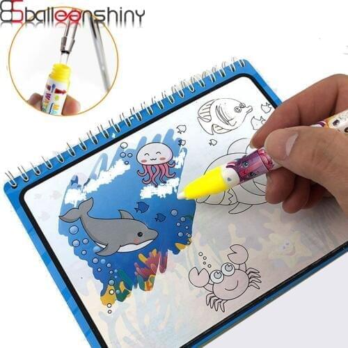 BalleenShiny Kids Water Picture Album Magical Magic Doodle Baby Draw Kindergarten Toys Basis Copy With Paint Basis Drawing Book