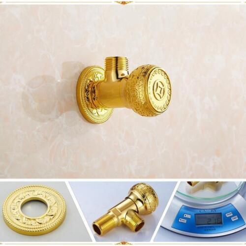 Antique Bronze Angle Valves 1/2"malex 1/2" male Brass Bathroom Angle Stop Valve Bathroom Filling Valves Art Carved