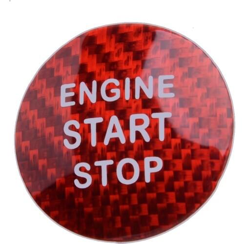 Car Red Carbon Fiber Engine Start Stop Ignition Button Cover Cap Trim Sticker Fit For Lexus IS ES GS NX RX LX RC RC-F
