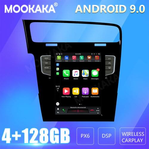 For Volkswagen Golf 7 2010-2018 Tesla Screen Android Px6 Car Multimedia Stereo Player Carplay GPS Navigation Head Unit DVD