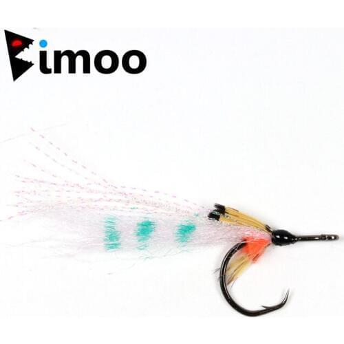 Bimoo 4pcs #2/0 Saltwater Fishing Flies Orange Butt Tarpon Streamer Bait Fly Fishing Lure Hooks