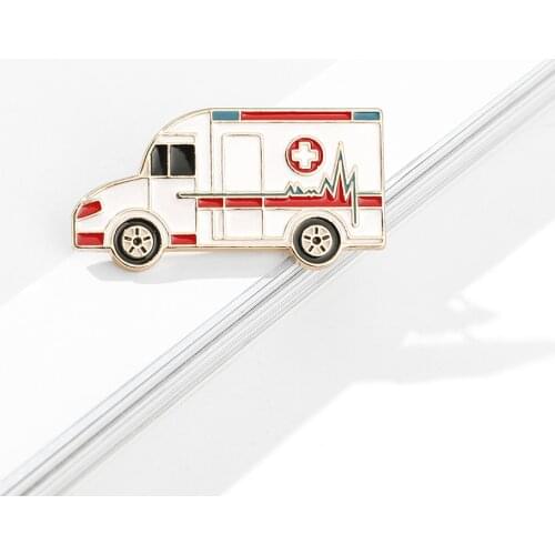 Hospital Red Cross Ambulance Pins Badges Brooches Lapel Enamel Pin Medical Doctor Nurse Medical School Graduation Gift jewelry