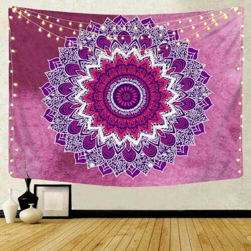 Large Mandala Pattern Indian Tapestry Wall Hanging Decoration Bohemian Beach Towel Polyester Thin Blanket Yoga Shawl Travel Mat
