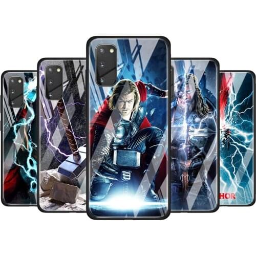 Thor marvel hero for Samsung Galaxy S20 FE Ultra Note 20 S10 Lite S9 S8 Plus Luxury Tempered Glass Phone Case Cover