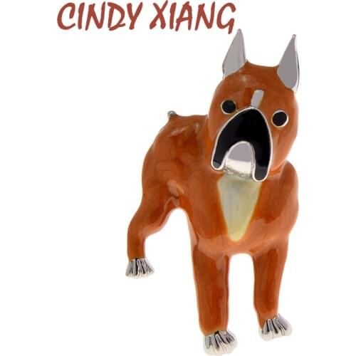 CINDY XIANG New Fashion Cute Dog Brooches for Women and Men Enamel Large Animal Brooch Pins Coat Shirt Accessories Bijouterie