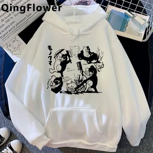 Danganronpa Monokuma hoodies female Oversized plus size women hoody sweatshirts printed