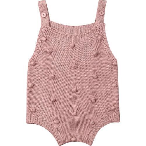 Baby Knitted Rompers Little Balls Sleeveless Jumpsuit Newborn Boys Girls Romper One-piece Outfits Clothes Winter Playsuit 0-18M