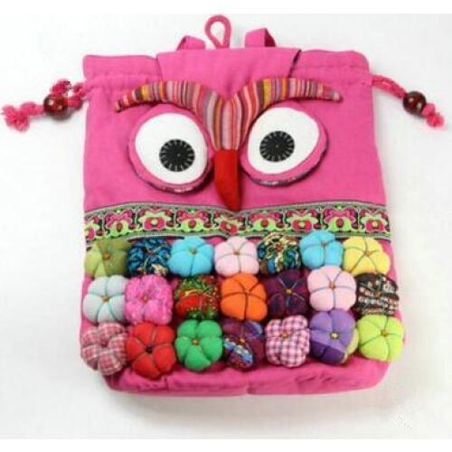 New Fashion Children Gifts Appliques Backpacks!Nice Owl Appliques Girls Shopping Backrack Preppy Style Child Bohemian Backpack