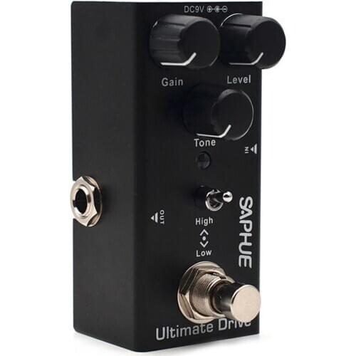 SAPHUE Electric Guitar Ultimate Drive Pedal Gain/Level/Tone Knob High/Low Frequency Effect Pedal Single Type True Bypass