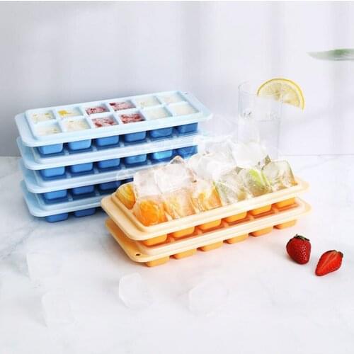 Ice Cube Mold Ice Tray 12 Grid Ice Maker Mold With Lid Homemade Square Ice Machine Kitchen Bar Whiskey Ice Cube Maker Wholesale