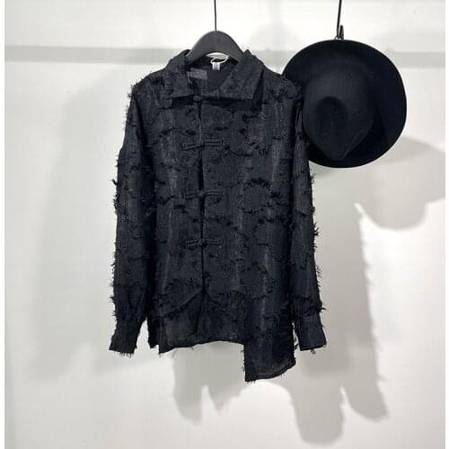 Owen seak Men Casual Shirt Gothic Mens Clothing Hip Hop Tops Tees Autumn Oversized High Streetwear Long Sleeves Black Shirt