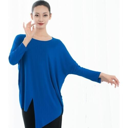 HOT Spring Autumn Fitness New Irregular Long Batwing Sleeve TShirt Plus Size Loose Women Tops Pure Cotton Fashion Female Clothes