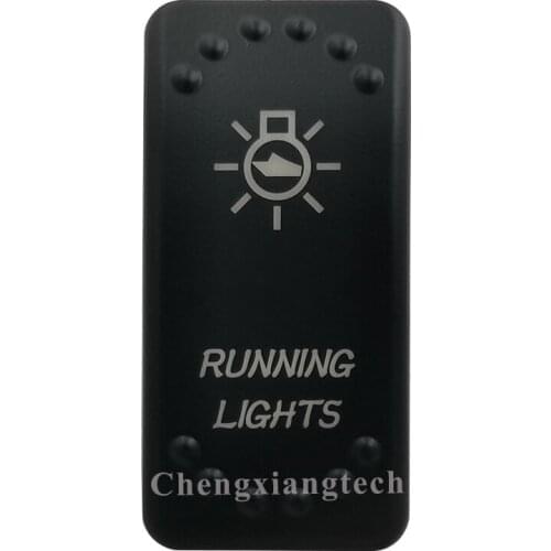 Laser Etched - RUNNING LIGHTS- Led Backlit Rocker Switch Cap for Car Boat Truck Rv Switch Auto DIY Replacing, Cover Only