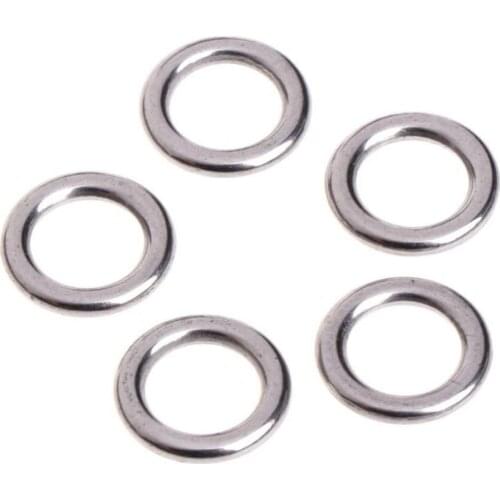 80%HOT 50Pcs Fishing Solid Stainless Steel Snap Split Ring Lure Tackle Tool Connector