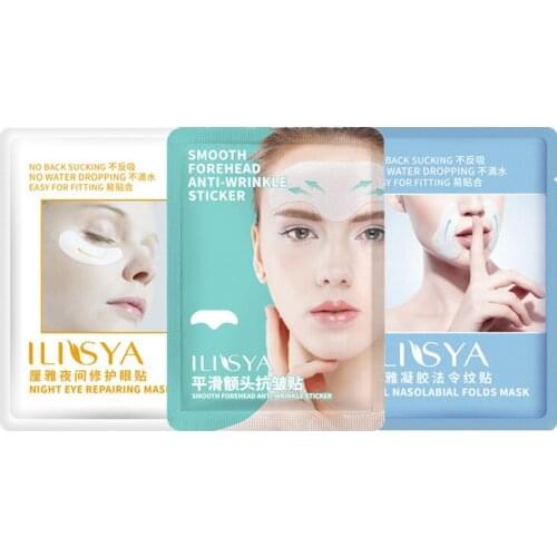 Skincare Mask Sets Eye Mask (1 Pair), Forehead Patch (1 PC), Nasolabial Folds Patch (1 Pair)- Wrinkles Remover Anti-Aging