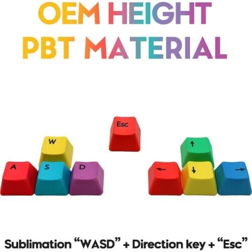 Mechanical Keyboard PBT Keycaps OEM Profile RGBY 9 Keys For Cherry GK61 Anne Pro 2 SK61 PC Gamer