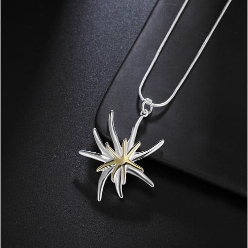 Fashion 925 Sterling Silver Elegant Vintage Pendants And Necklaces For Women Korean Luxury Party Jewelry Girl Gift GaaBou