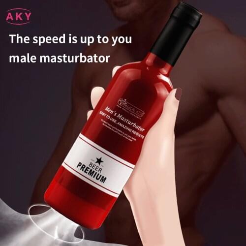 Soft Oral Pussy Real Vagina Manual Male Masturbator Sex Toys for Men Gift Erotic Adult Toy Portable Beer Bottle Sexual Tool Shop