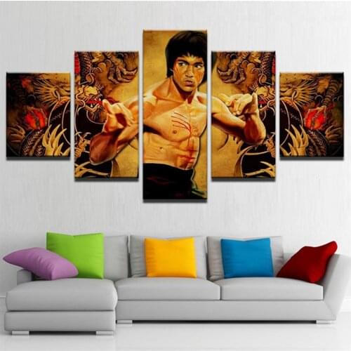 5 pcs Full Square 5D Diy Diamond Painting Kung fu star Bruce Lee Diamond Embroidery Cross Stitch mozaik puzzle RhinestoneZP-2745