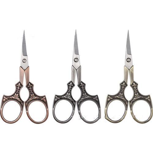 DONYAMY 1Pc Stainless Steel Vintage Scissors Antique Floral Sewing Scissor for Needlework Tailor Shears Fabric DIY Tools