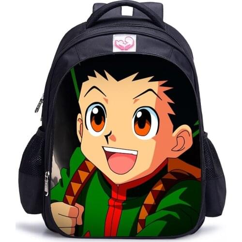 16 inch Anime Hunter X Hunter Children Backpack Student Schoolbag Boys and Girls Orthopedic Backpack Mochila