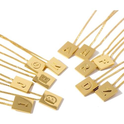 High Quality 316L Steel H Letter Necklace 26 Letter Style Classic Square Pendant For Men And Women Jewelry Wholesale