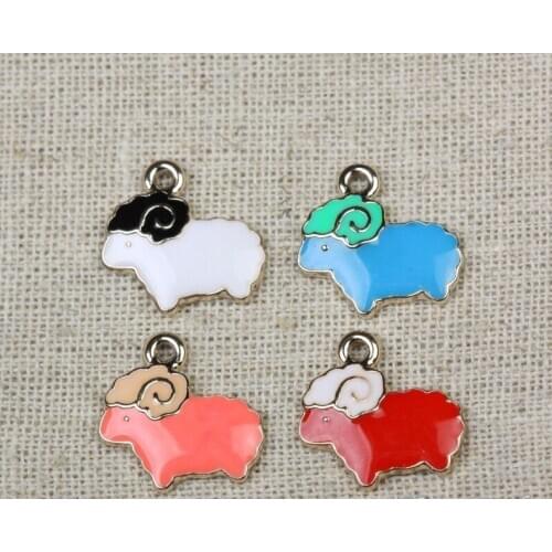10pcs/lot hoggerel size 19*16mm pendant sheep alloy enamel Charm DIY accessories of necklace bracelet headdress handmade fitting