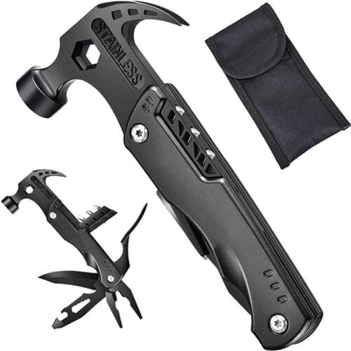 Portable Pocket Multitool Claw Hammer Stainless Steel Tool With Nylon Sheath Outdoor Survival Camping Hunting Hiking