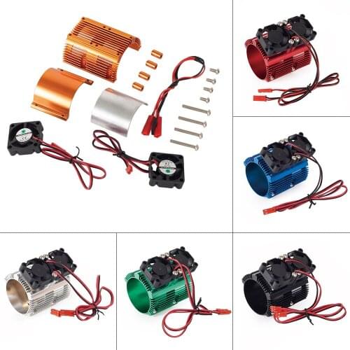 1pcs 41-43mm Motor Radiator Dual Fan Heat Sink for High Speed 1:8 Motor Traxxas SUMMIT Big S E-REVO Big E